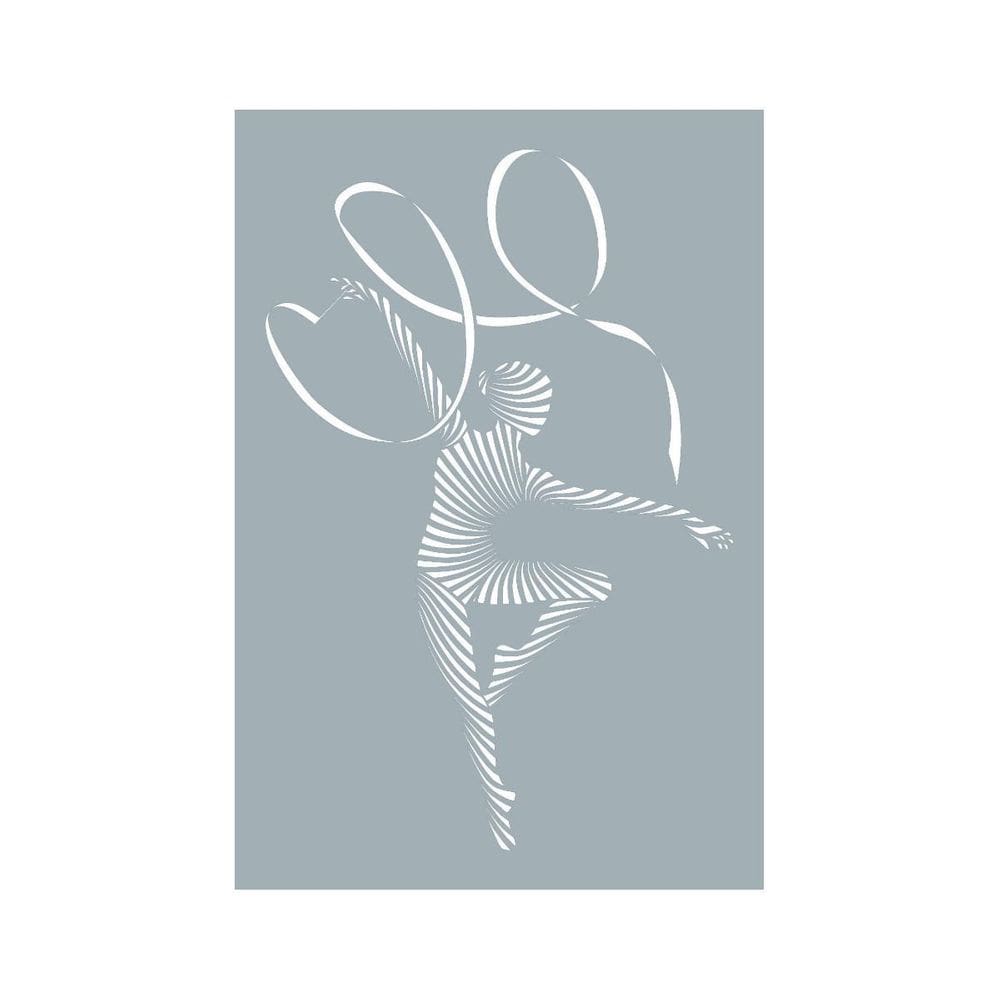 Quadro Decorativo Cinza Mdf Bailarina 40X20Cm