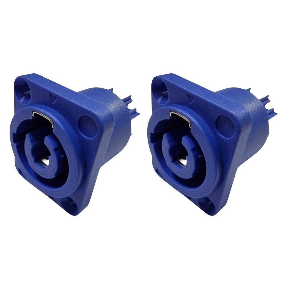 Kit 2 Plug Powercon Fêmea Painel Azul Dreamer