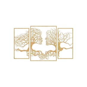 Quadro Decorativ Mdf Cru Trio Face Raizes 40X20Cm