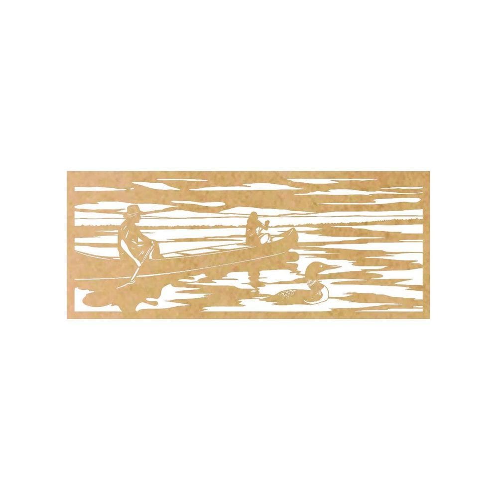 Quadro Decorativo Mdf Cru Barco Pescadores 40X20Cm