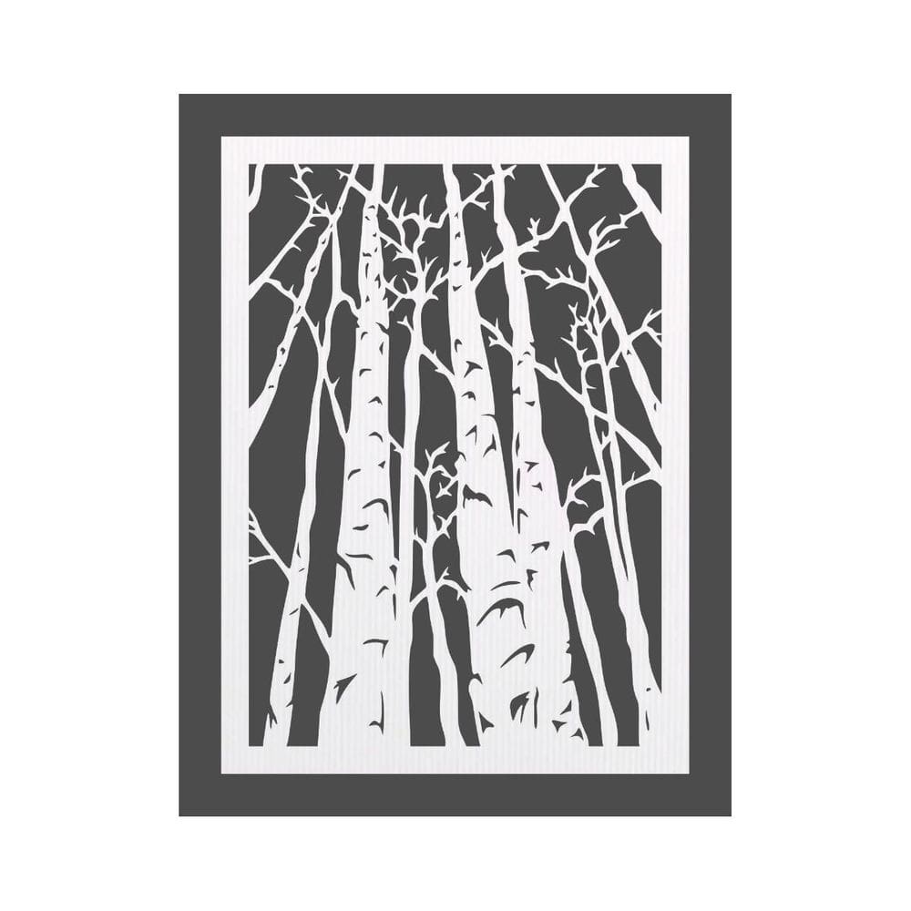 Quadro Decorativo Branco Mdf Arvores 40X20Cm