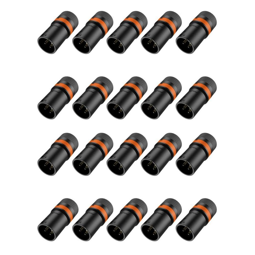 Kit 20 Plug Xlr Macho Roxtone Rotativo Low Profile Rack Lx3M