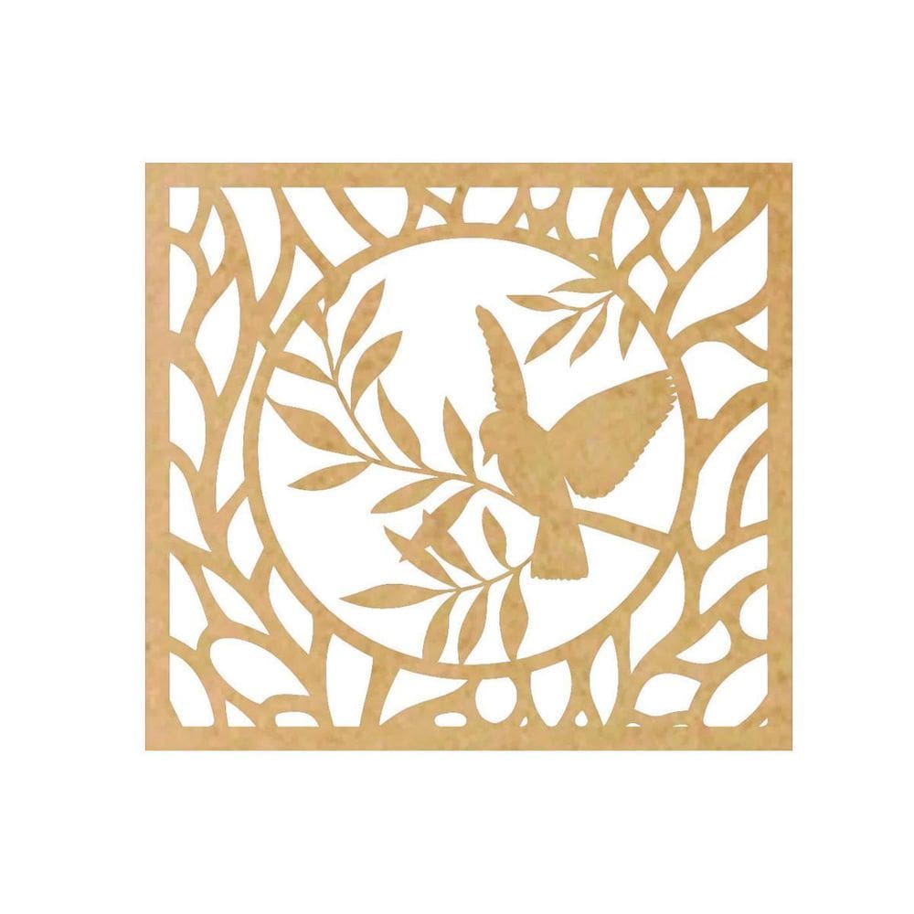 Quadro Decorativo Mdf Cru Passaro Estilizado 40X20Cm