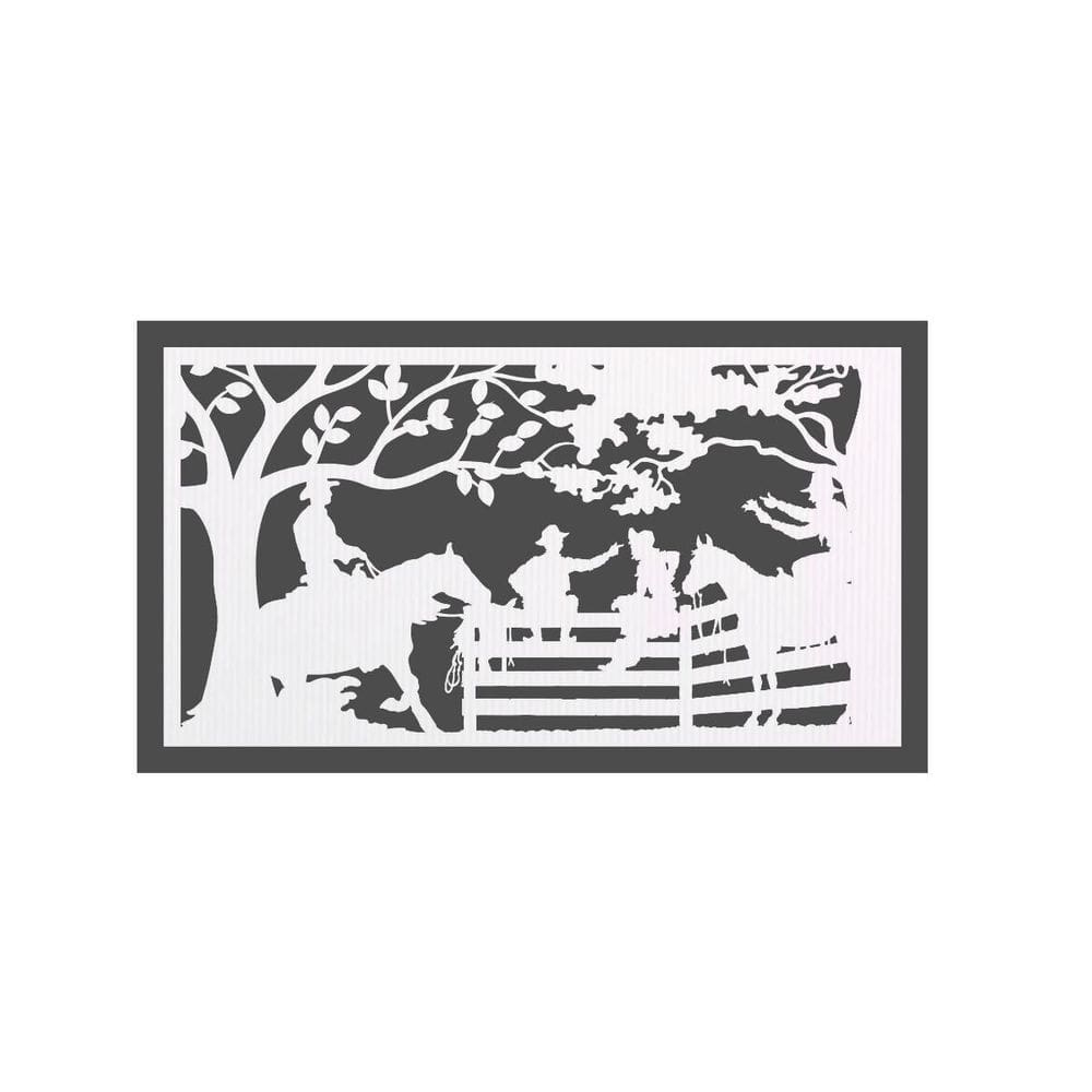 Quadro Decorativo Branco Mdf Gaúcho Na Fronteira 40X20Cm