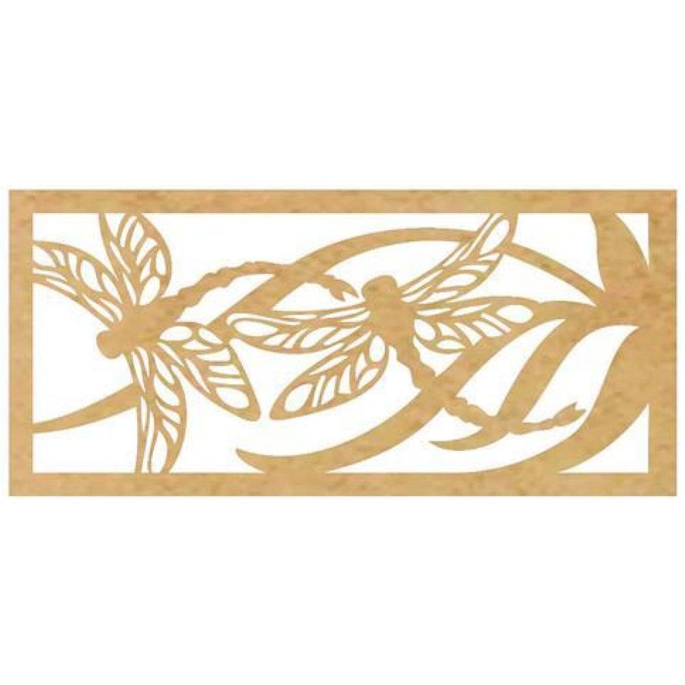 Quadro Decorativo Mdf Cru Libélula 40X20Cm