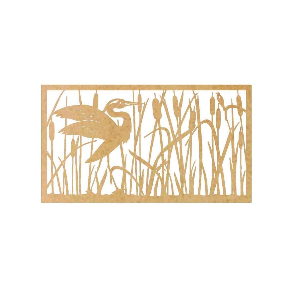Quadro Decorativo Mdf Cru Garça Selvagem 40X20Cm