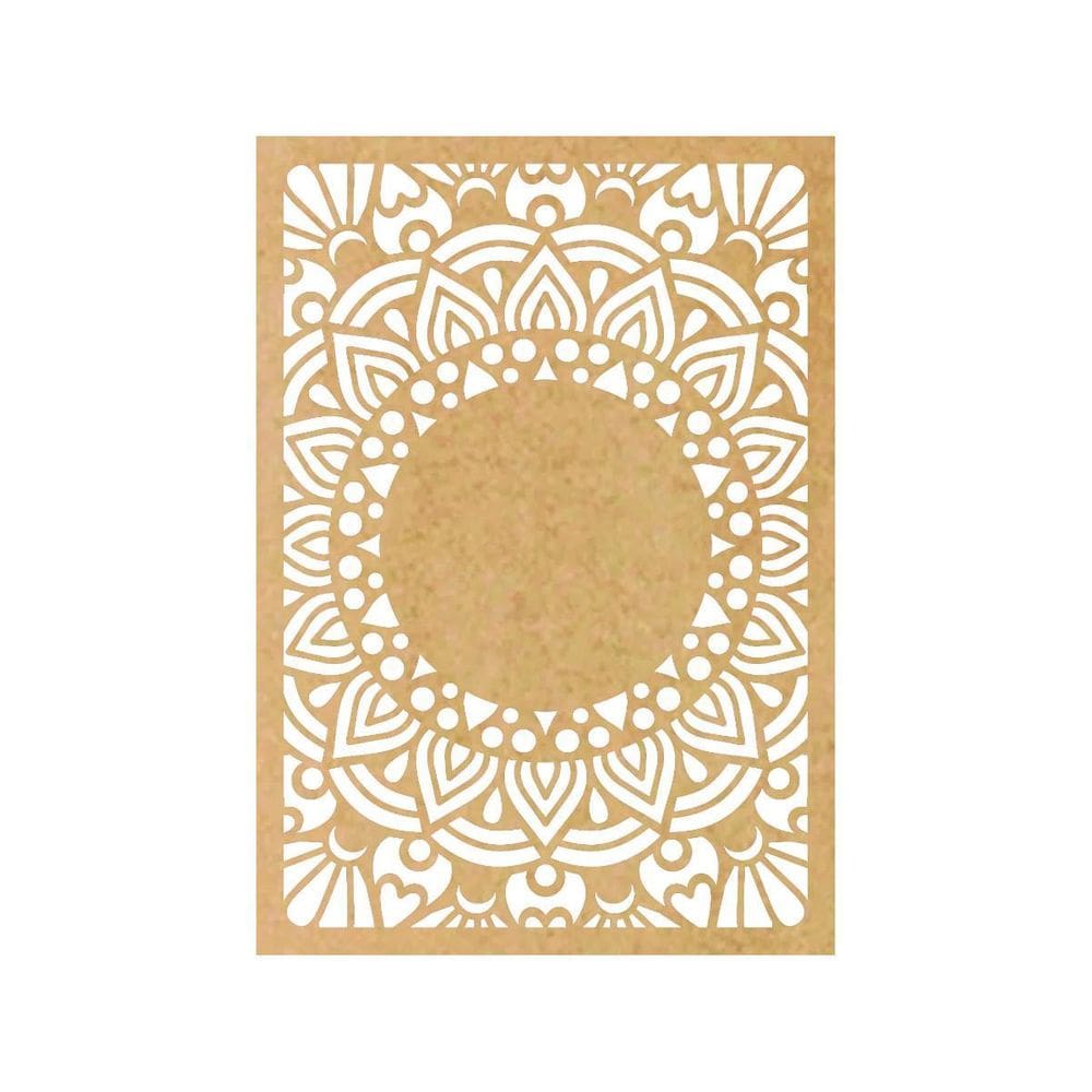 Quadro Decorativo Mdf Cru Mandala Solar 40X20Cm