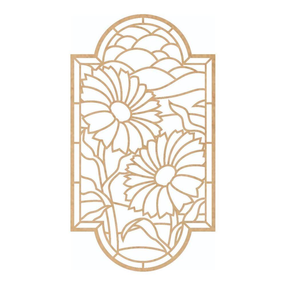 Quadro Decorativo Mdf Cru Girassóis 40X20Cm