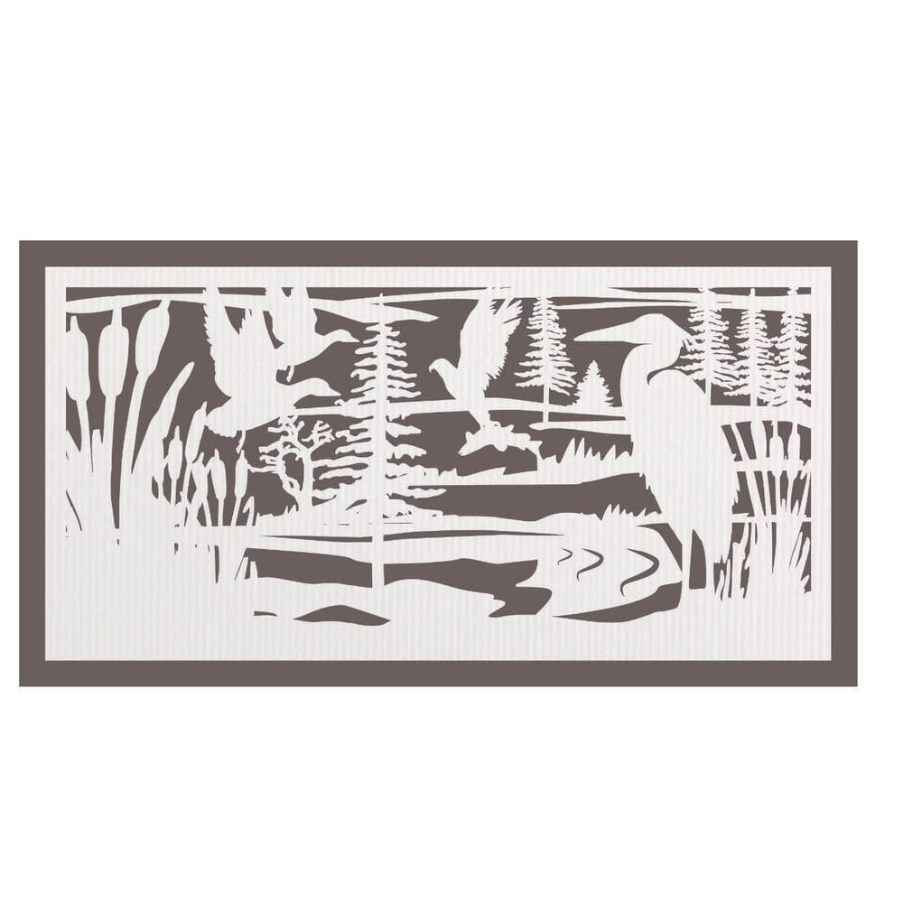 Quadro Decorativo Branco Mdf Passaros Selvagens 40X20Cm