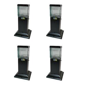 Kit 4 Postes Balizador Preto 30Cm Quadrado Casa Jardim Sitio