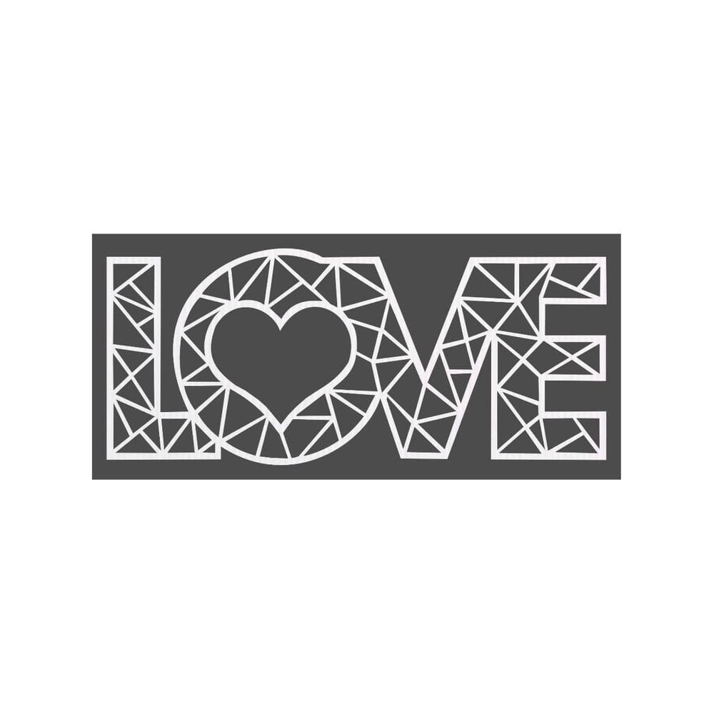 Quadro Decorativo Branco Mdf Love 40X20Cm