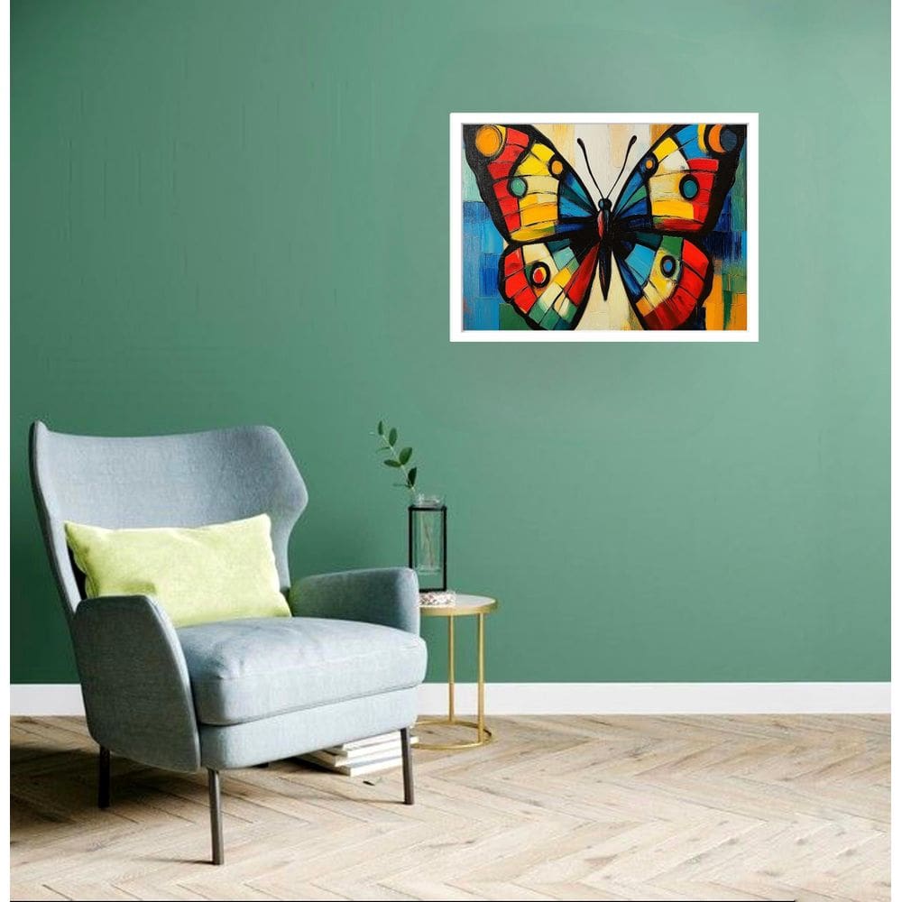 Quadro Decorativo Borboleta Abstrata - 50X70Cm