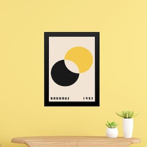 Quadro Bauhaus Amarelo E Preto - Eclipse 45X34Cm