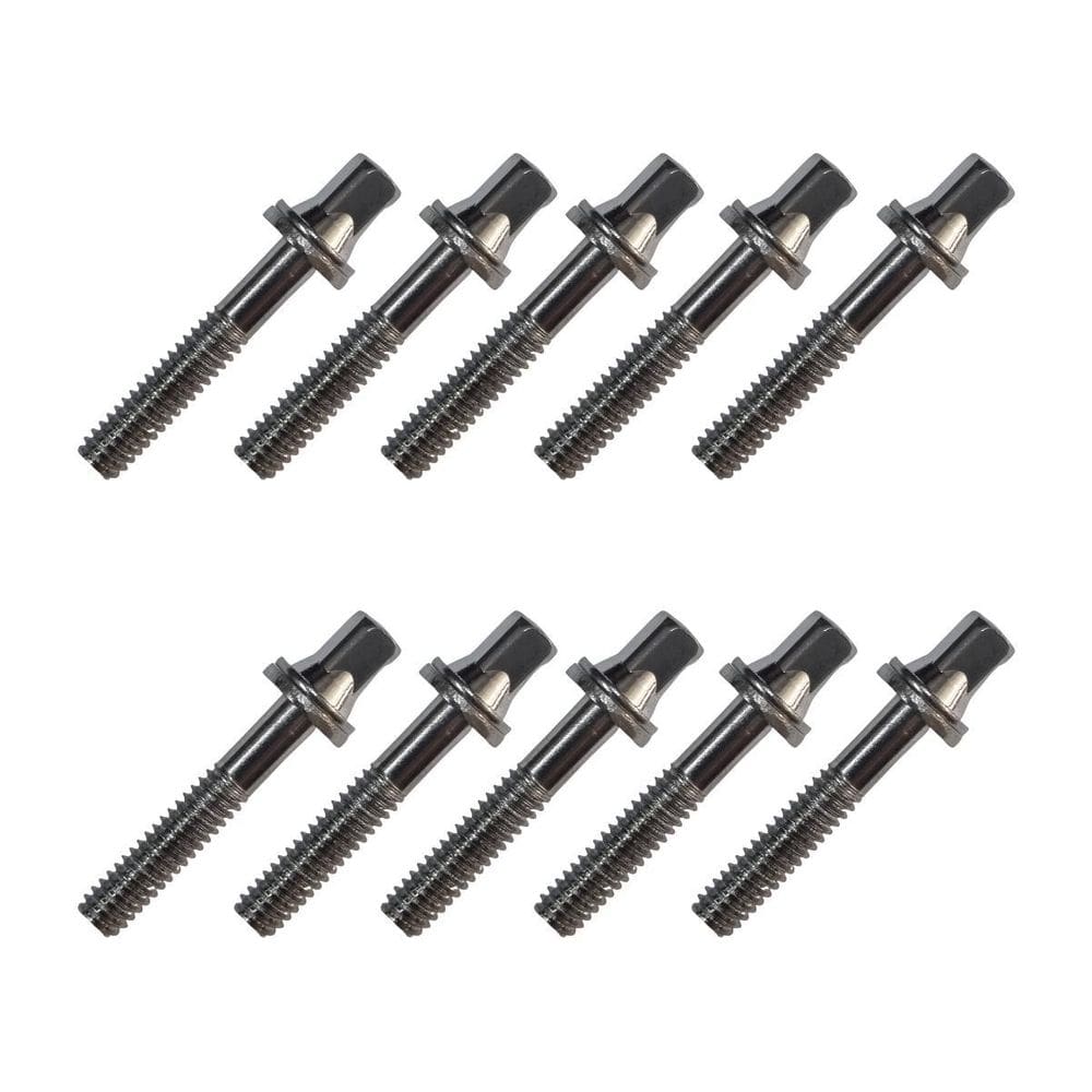 Kit 10 Parafuso Afinação De Bateria 30Mm X 5Mm 7/32 Cromado