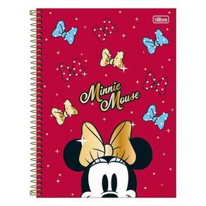 Caderno Univ 10 Matérias 160Fl Minnie Mouse Vermelho Tilibra