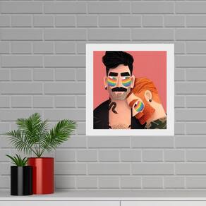 Quadro Quadrado Lgbt Gays - 33X33Cm - Com Vidro