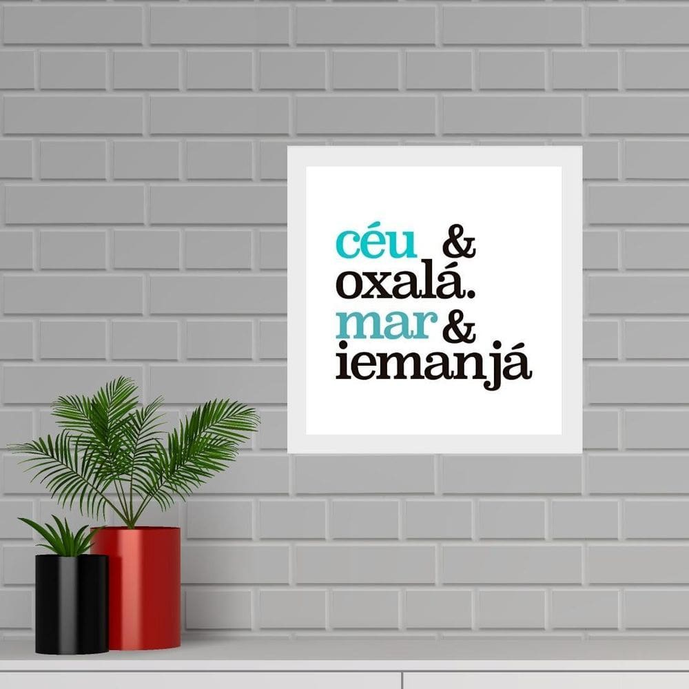 Quadro Quadrado Oxalá E Iemanjá - 33X33Cm