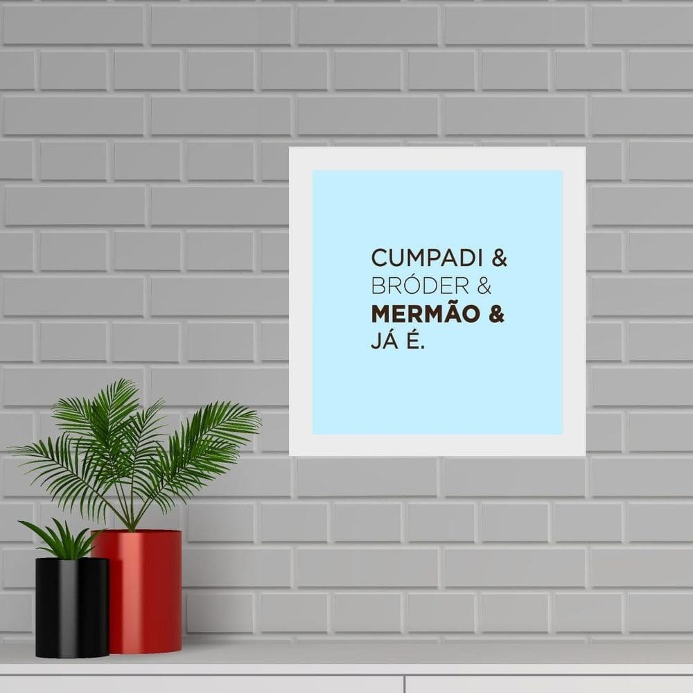 Quadro Quadrado Gírias Carioca - 33X33Cm - Com Vidro