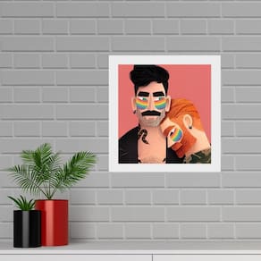 Quadro Quadrado Lgbt Gays - 33X33Cm - Com Vidro
