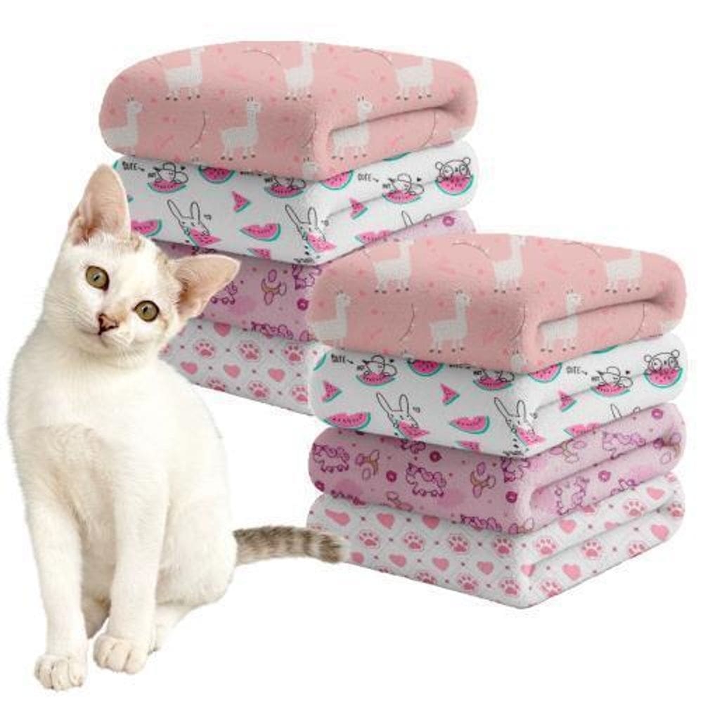 Kit 3 Mantas Cobertor Pet Gato Mantinha Fêmea Rosa Quentinho
