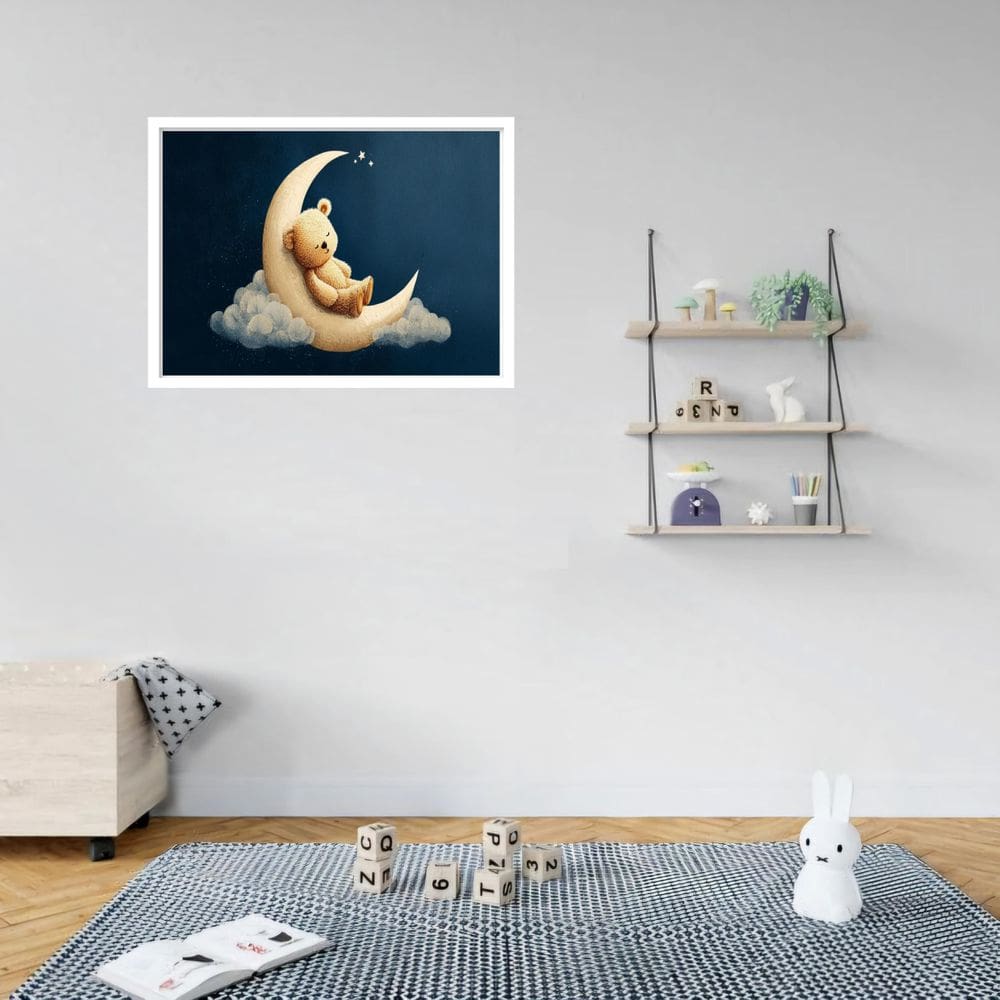 Quadro Decorativo Urso Lua - 50X70Cm