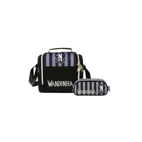 Kit Wandinha Lancheira Bolsa Térmica + Estojo Duplo