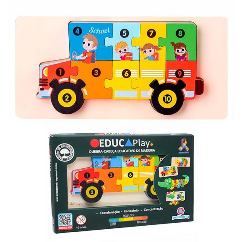 Quebra Cabeça Educativo Infantil Jacare Educaplay Polibrinq