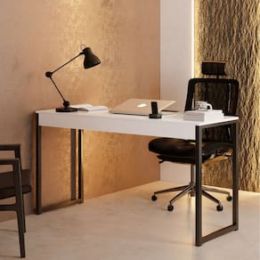 Mesa Escrivaninha Industrial Desk 90 Branca