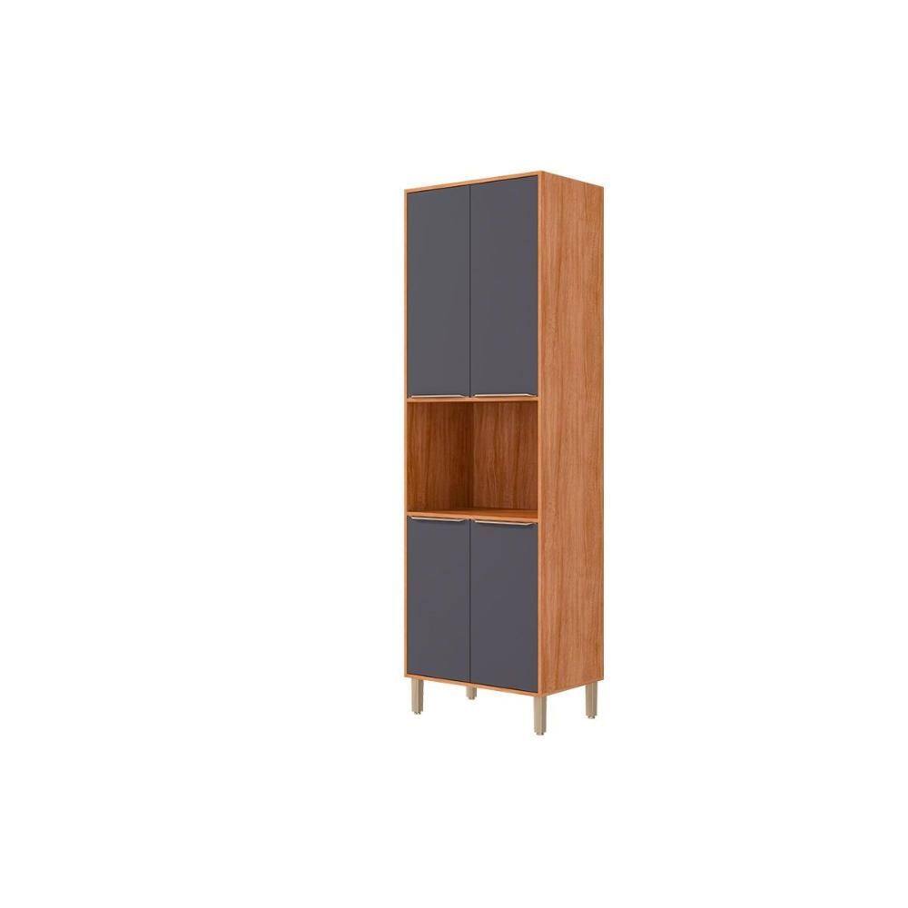 Paneleiro de Cozinha Esplêndida Torre Quente c/ 4 Portas e 1 Nicho p/ Forno 70cm Cinamomo/Titanium - MGM
