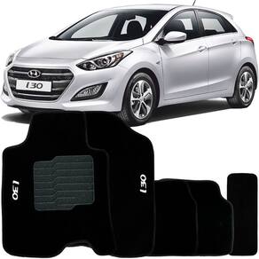 Jogo de Tapete Automotivo Carpete I30 2013 à 2017 Soft Logo Bordado 5 Peças