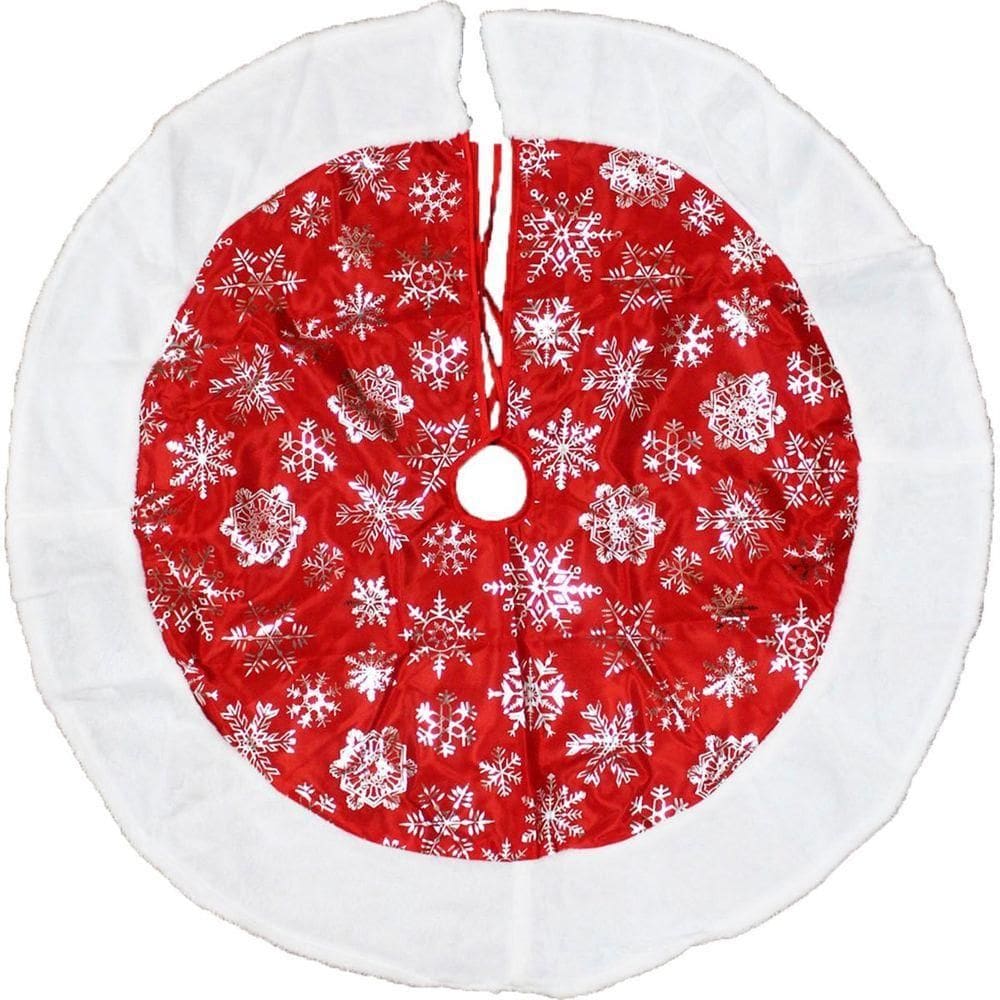 Saia De árvore Natal Temática Flocos De Neve Natalino 90cm