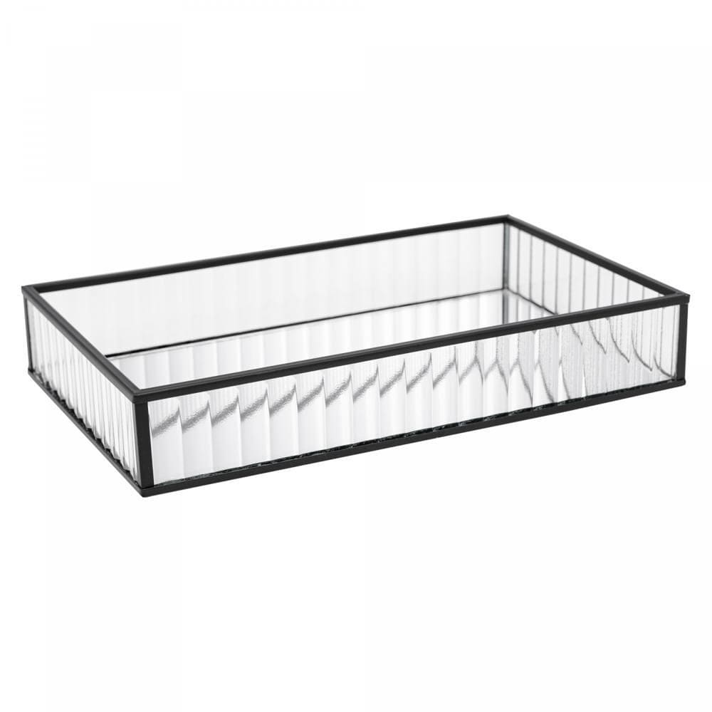 Bandeja de Metal com Espelho Preta 20cm x 30cm x 4cm - Lyor