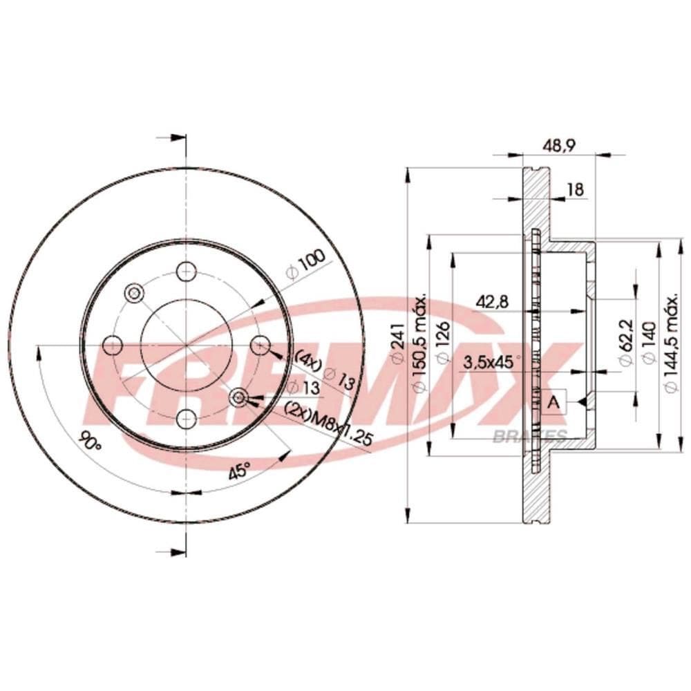 Disco De Freio Ventilado Dianteiro Fremax / Picanto - BD7500