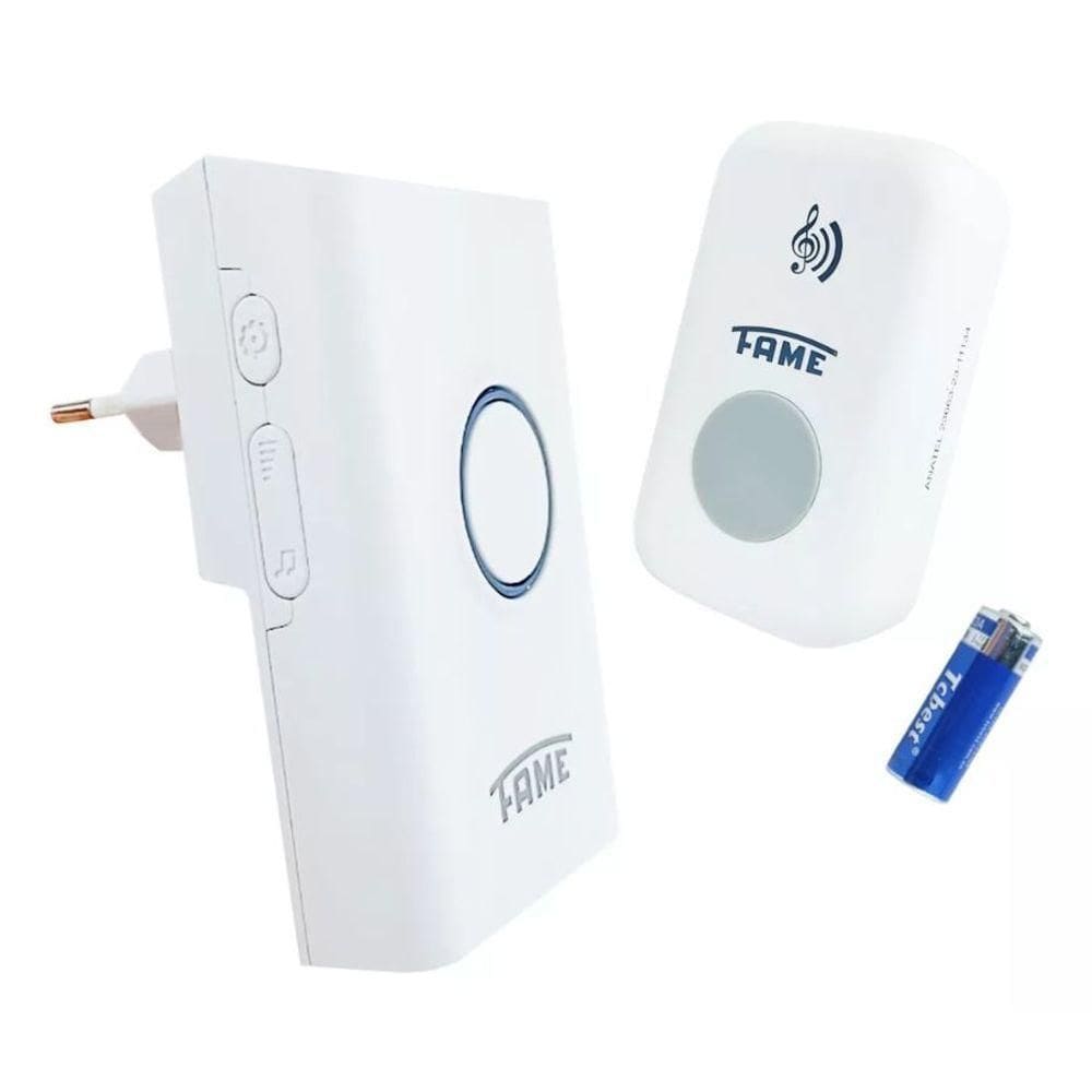 Campainha Sem Fio Bivolt Com Bateria Fame