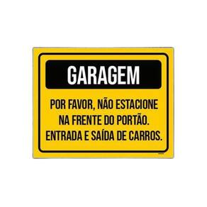 Placa Garagem Não Estacione Entrada Saída De Carros 27X35
