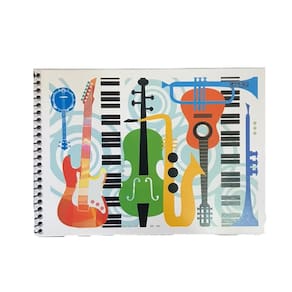 Caderno De Música Pautado Pequeno 1/4 Capa Flexível 40 Folhas Espiral 4400