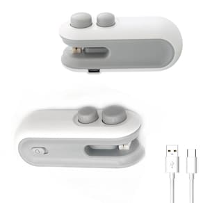 Seladora de bolsas SZPENGC Mini 2 em 1 Heat com cortador USB-C branco