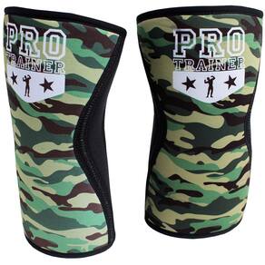 Joelheira Crossfit camuflada verde neoprene tamanho g