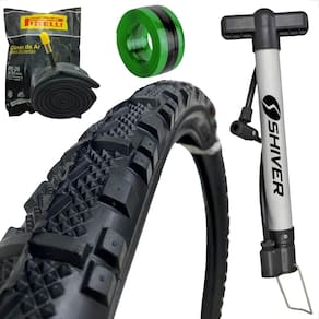 Pneu Bike Bicicleta Mtb Shiver Misto Aro 26 x2.125 Kenda camara pirelli bomba fita antifuro