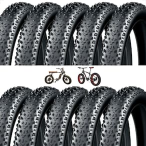 Kit 10 Pneu Pineu Aro 20 X 4.0 Fatbike Mobylete StreetGo Scooter Bike eletrica Cravo Largo Balão