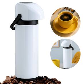 Garrafa Térmica Mantem Por Horas 1Litro Branca Tampa Hermética Café, Chimarrão