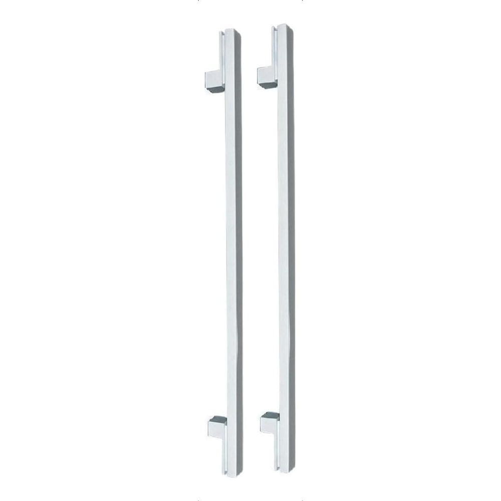Puxador Porta Living Cromado Inox Polido Zen Duplo 800mm 80