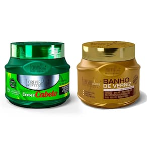 Kit 01 Mascara Cresce Cabelo e 01 Banho de Verniz Forever Liss