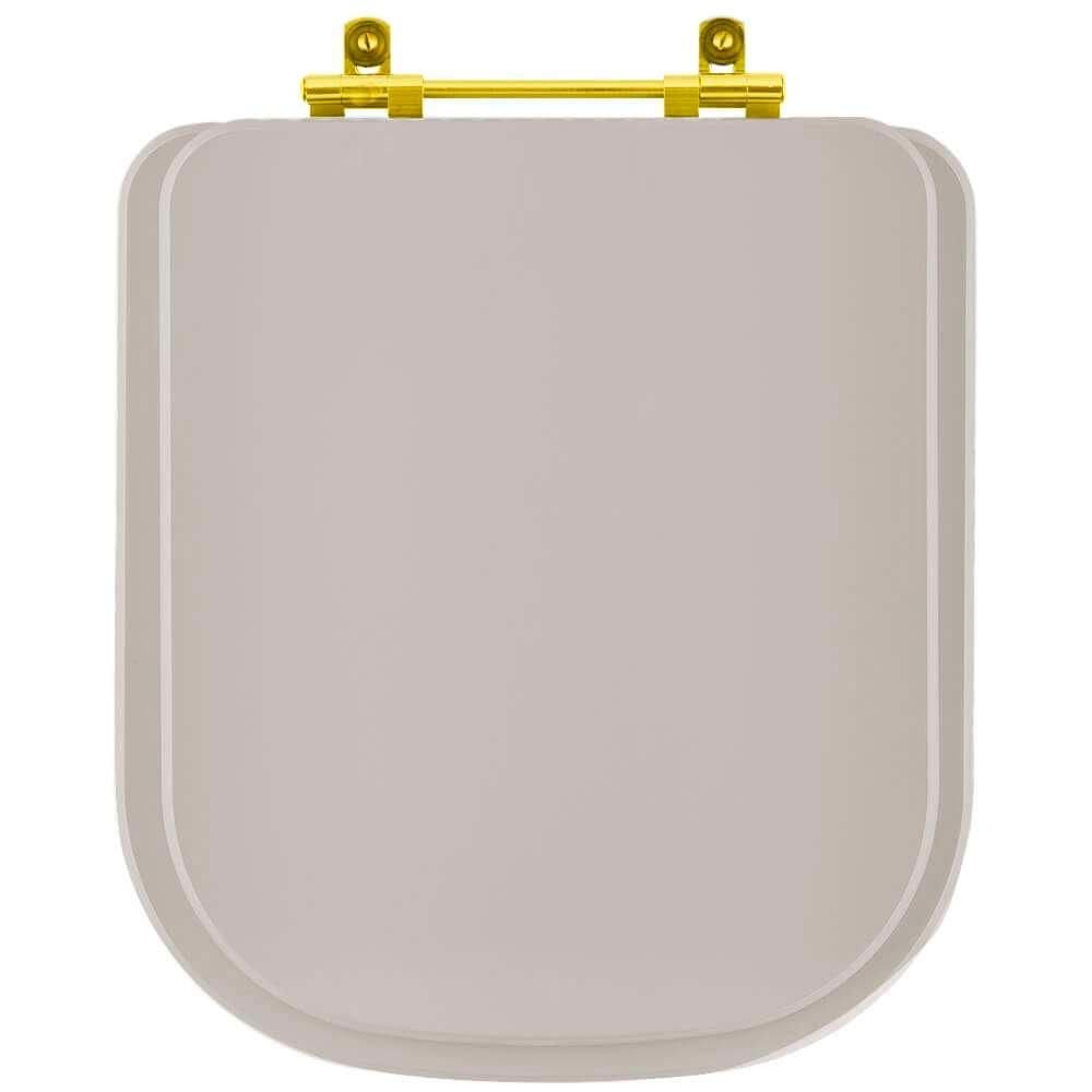 Assento Sanitário Poliéster Axis Barbante para vaso Deca com Ferragem Dourada