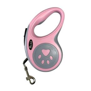 Guia Retrátil 3 Metros Com Botão De Controle Para Regulagem Pet Cachorro Passeio Linha Premium Cor:rosa