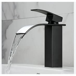 Torneira Banheiro Gourmet Cascata Slim Misturador Monocomando Bica Baixa T103-04 Rosa Gold Luuk Youn Cor:preto