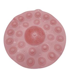 Tapete Silicone Redondo Antiderrapante Massageador Limpeza Pés Banho De Box Cor:rosa - Redondo
