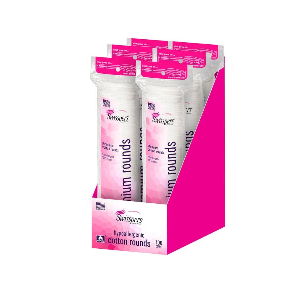Algodão redondo Swisspers Premium 100% algodão natural, 600 unidades