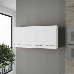 Armário Aéreo de Cozinha 120cm com 04 Portas Mara Branco Moblis
