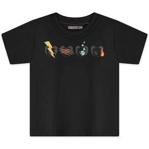 Camiseta Manga Curta Tigor T Tigre Elementos Infantil Preto